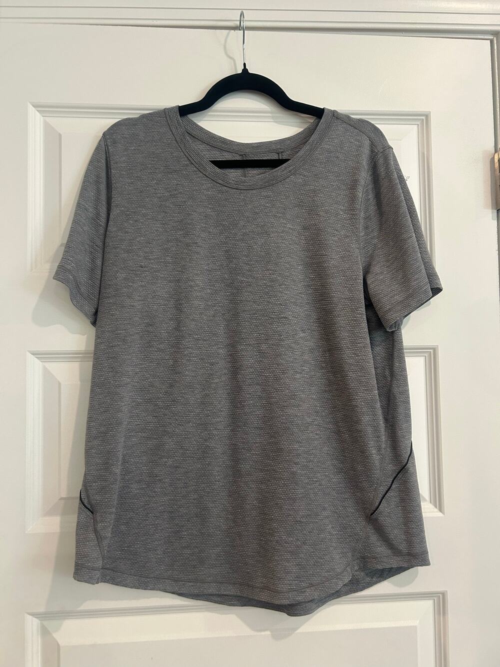 Lululemon Gray Textured Short Sleeve Running Training Top